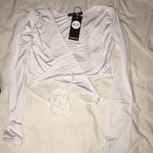 White wrap around top
